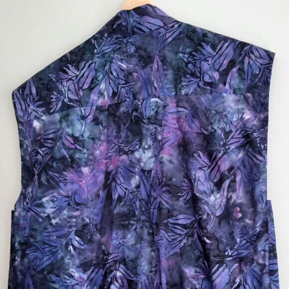 HANDMADE Boho Open Front Embroidered Vest Abstract Floral Purple Sz L - Picture 14 of 15